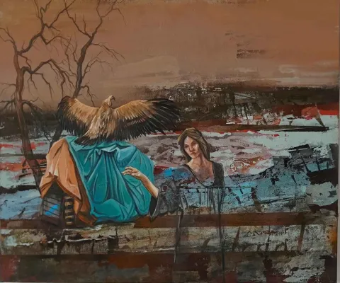 "İsimsiz" eseri MAHMUT ÖZDEMİR tarafından 2018 yılında 50x60 cm ölçülerinde Tuval üzeri akrilik boya tekniği ile yapılmıştır.
