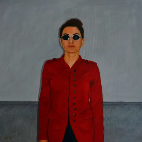 MEDİNE ÖZEN — 2018 Bu eser MEDİNE ÖZEN tarafından 2018 yılında 45x45 cm ölçülerinde Tuval üzeri yağlı boya tekniği ile yapılmıştır.