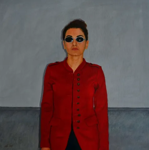MEDİNE ÖZEN — 2018 Bu eser MEDİNE ÖZEN tarafından 2018 yılında 45x45 cm ölçülerinde Tuval üzeri yağlı boya tekniği ile yapılmıştır.
