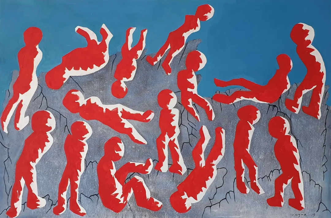 yakınlaştır "Uçuşan Figürler" eseri MEHMET ALAGÖZ tarafından 2019 yılında 120x180 cm ölçülerinde Tuval üzeri yağlı boya tekniği ile yapılmıştır.