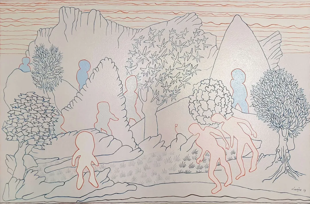 yakınlaştır "Minyatürsel ögelerle doğa fantazisi 1" eseri MEHMET ALAGÖZ tarafından 2019 yılında 120x180 cm ölçülerinde Tuval üzeri yağlı boya tekniği ile yapılmıştır.
