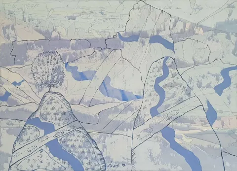 MEHMET ALAGÖZ — “dağlar ve yollar”, 2019 "dağlar ve yollar" eseri MEHMET ALAGÖZ tarafından 2019 yılında 80x110 cm ölçülerinde Tuval üzeri yağlı boya tekniği ile yapılmıştır.