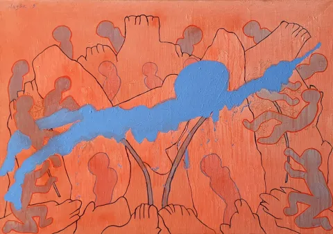 MEHMET ALAGÖZ — “Karmaşa”, 2019 "Karmaşa" eseri MEHMET ALAGÖZ tarafından 2019 yılında 70x100 cm ölçülerinde Tuval üzeri yağlı boya tekniği ile yapılmıştır.