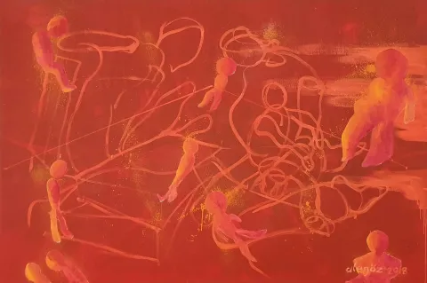 MEHMET ALAGÖZ — “Uçan Halı IV”, 2018 "Uçan Halı IV" eseri MEHMET ALAGÖZ tarafından 2018 yılında 120x180 cm ölçülerinde Tuval üzeri yağlı boya tekniği ile yapılmıştır.