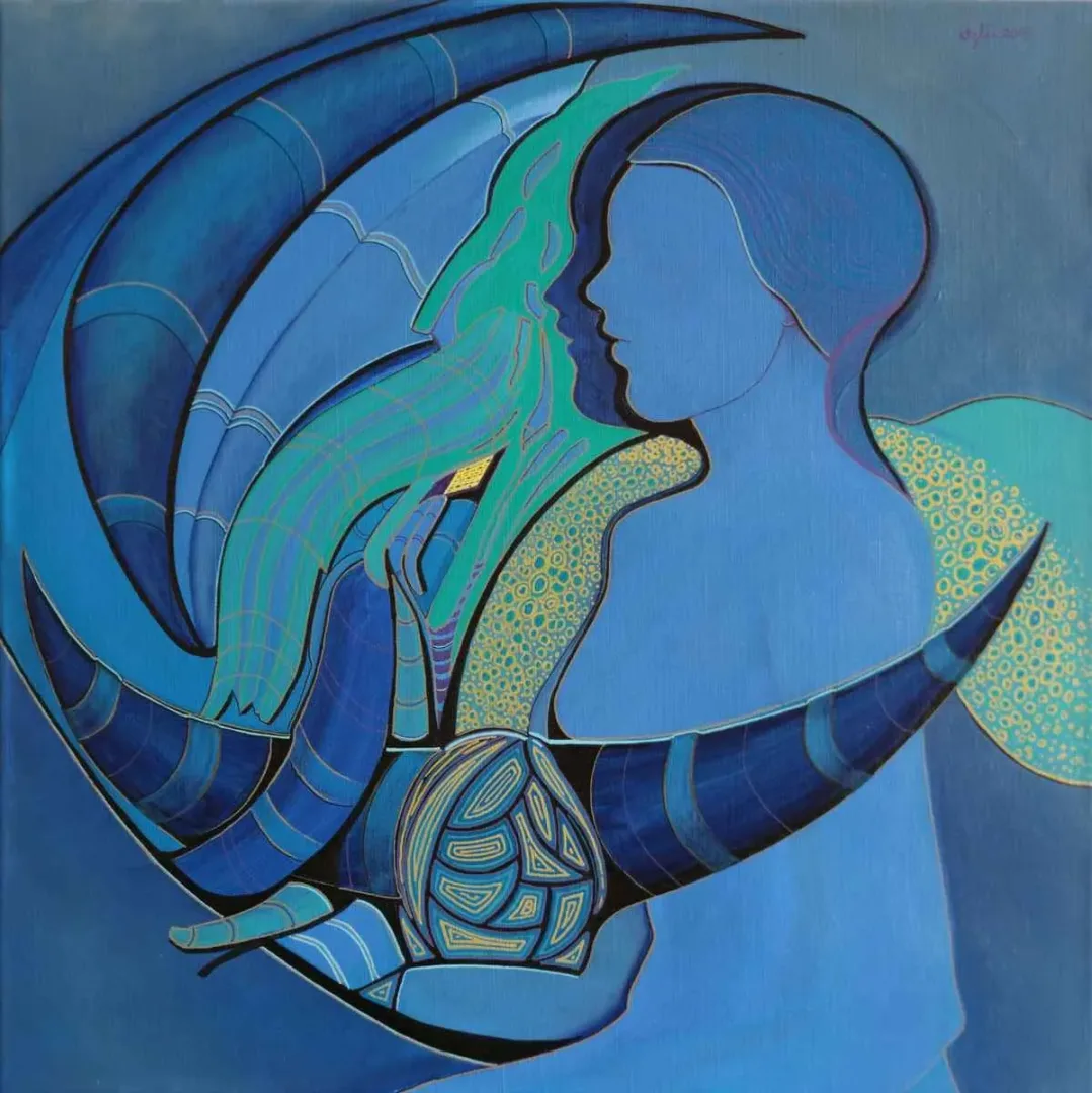 yakınlaştır "Genç Kız Portresi II" eseri NECMETTİN ÖZLÜ tarafından 60x60 cm ölçülerinde Tuval üzeri akrilik boya tekniği ile yapılmıştır.