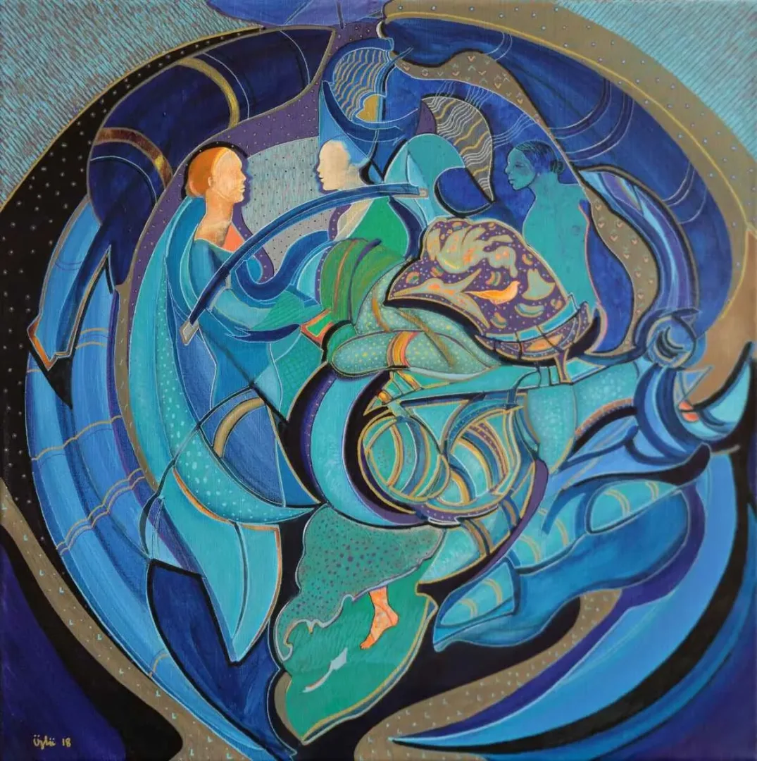 yakınlaştır "Gece Gündüz" eseri NECMETTİN ÖZLÜ tarafından 60x60 cm ölçülerinde Tuval üzeri akrilik boya tekniği ile yapılmıştır.