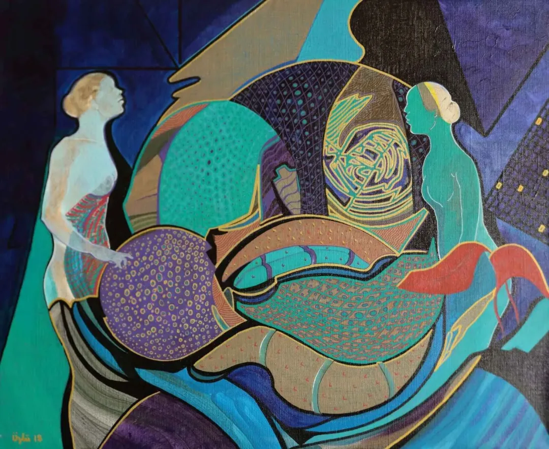 NECMETTİN ÖZLÜ — “Gece Oyunları” "Gece Oyunları" eseri NECMETTİN ÖZLÜ tarafından 50x61 cm ölçülerinde Tuval üzeri akrilik boya tekniği ile yapılmıştır.