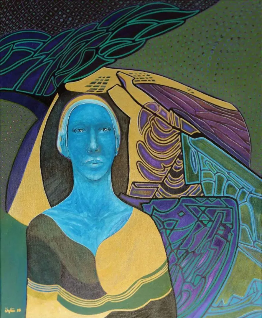 "Melankoli" eseri NECMETTİN ÖZLÜ tarafından 61x50 cm ölçülerinde Tuval üzeri akrilik boya tekniği ile yapılmıştır.