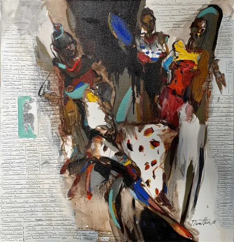 NURETTİN AKKAYA — “Untitled”, 2018 "İsimsiz" eseri NURETTİN AKKAYA tarafından 2018 yılında 70x70 cm ölçülerinde Tuval üzeri yağlı boya tekniği ile yapılmıştır.