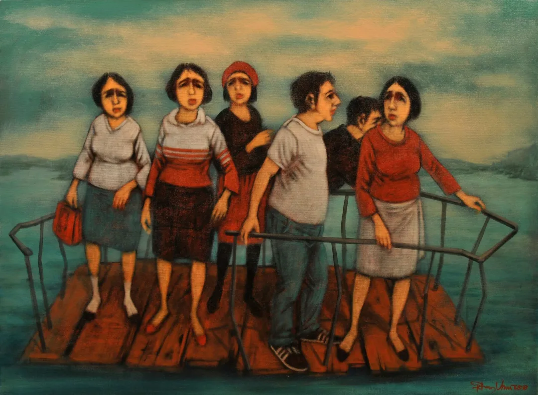 yakınlaştır "İsimsiz" eseri ORHAN UMUT tarafından 2018 yılında 80x60 cm ölçülerinde Tuval üzeri akrilik boya tekniği ile yapılmıştır.