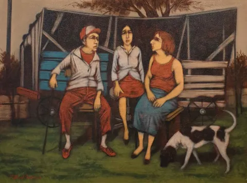 "İsimsiz" eseri ORHAN UMUT tarafından 2018 yılında 60x80 cm ölçülerinde Tuval üzeri akrilik boya tekniği ile yapılmıştır.