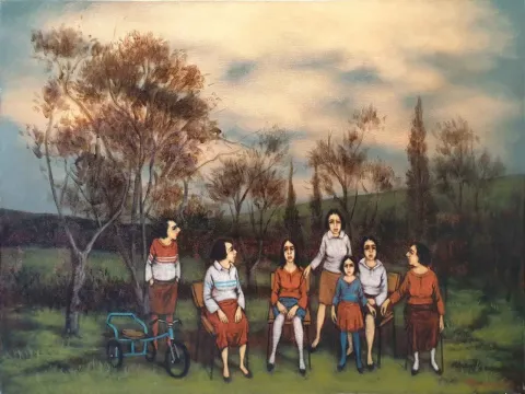 "İsimsiz" eseri ORHAN UMUT tarafından 2018 yılında 70x100 cm ölçülerinde Tuval üzeri akrilik boya tekniği ile yapılmıştır.