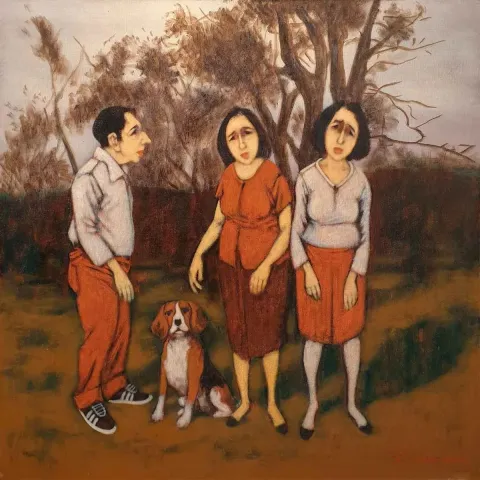 "İsimsiz" eseri ORHAN UMUT tarafından 2018 yılında 60x60 cm ölçülerinde Tuval üzeri akrilik boya tekniği ile yapılmıştır.