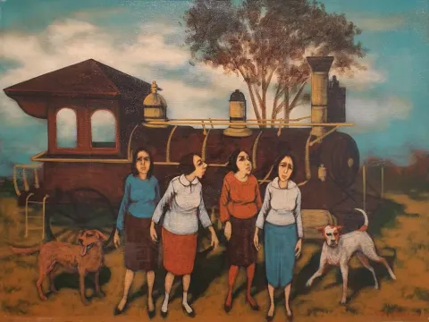 "İsimsiz" eseri ORHAN UMUT tarafından 2018 yılında 60x80 cm ölçülerinde Tuval üzeri akrilik boya tekniği ile yapılmıştır.