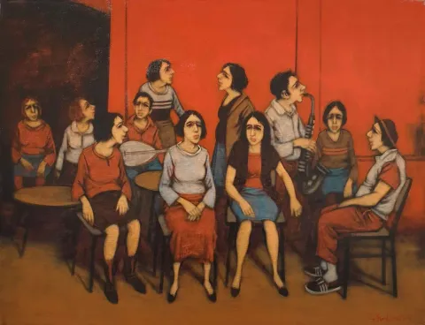 "İsimsiz" eseri ORHAN UMUT tarafından 2018 yılında 60x80 cm ölçülerinde Tuval üzeri akrilik boya tekniği ile yapılmıştır.