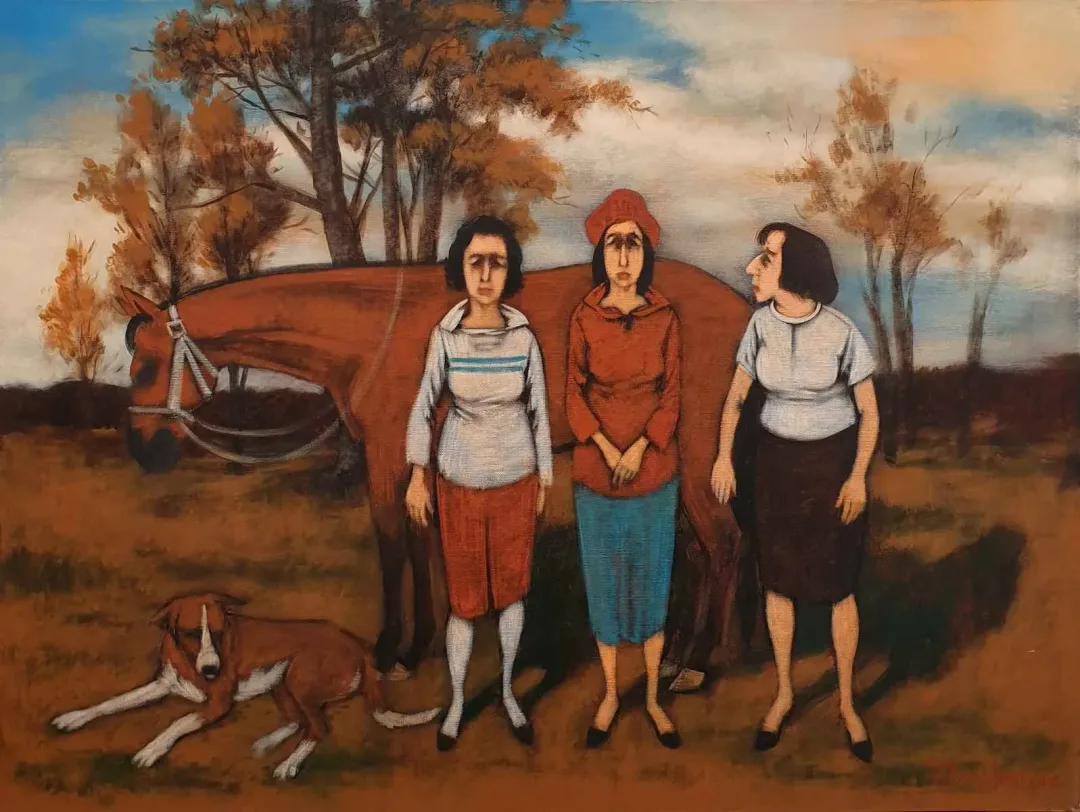 ORHAN UMUT — “Atlı Kompozisyon”, 2018 "Atlı Kompozisyon" eseri ORHAN UMUT tarafından 2018 yılında 60x80 cm ölçülerinde Tuval üzeri akrilik boya tekniği ile yapılmıştır.