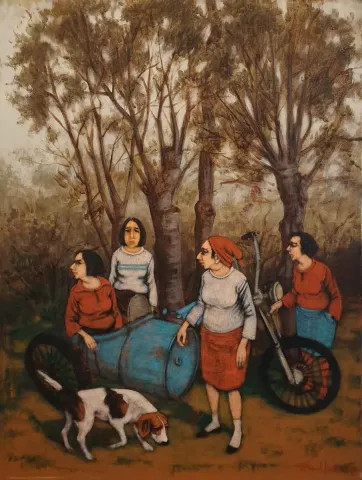 "İsimsiz" eseri ORHAN UMUT tarafından 2018 yılında 80x60 cm ölçülerinde Tuval üzeri akrilik boya tekniği ile yapılmıştır.