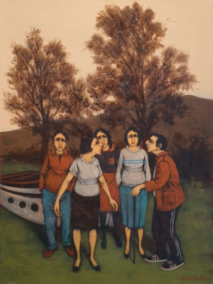 yakınlaştır "İsimsiz" eseri ORHAN UMUT tarafından 2018 yılında 80x60 cm ölçülerinde Tuval üzeri akrilik boya tekniği ile yapılmıştır.