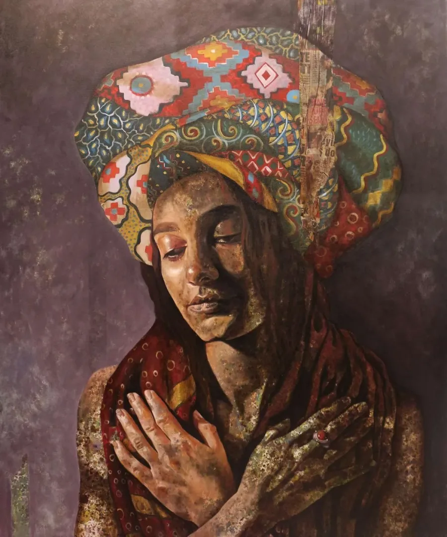 PARVİN GHORBANZADEH DİZAJİ — “Huzur III”, 2019 "Huzur III" eseri PARVİN GHORBANZADEH DİZAJİ tarafından 2019 yılında 120x100 cm ölçülerinde Tuval üzeri karışık teknik tekniği ile yapılmıştır.