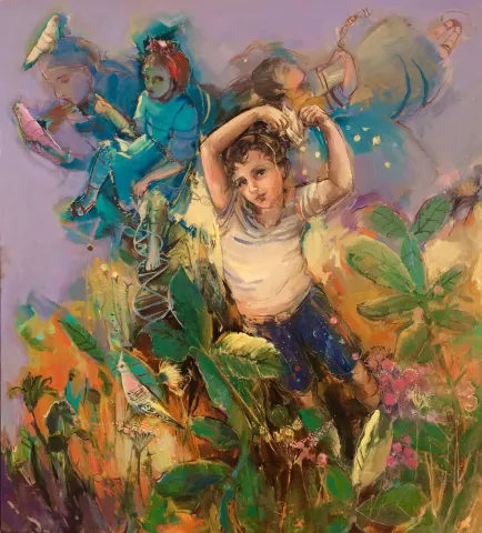 "İsimsiz" eseri PERUZE HAMURCU tarafından 100x90 cm ölçülerinde Tuval üzeri yağlı boya tekniği ile yapılmıştır.