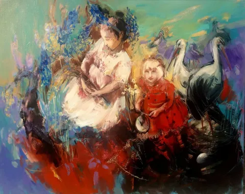 "İsimsiz" eseri PERUZE HAMURCU tarafından 73x92 cm ölçülerinde Tuval üzeri yağlı boya tekniği ile yapılmıştır.