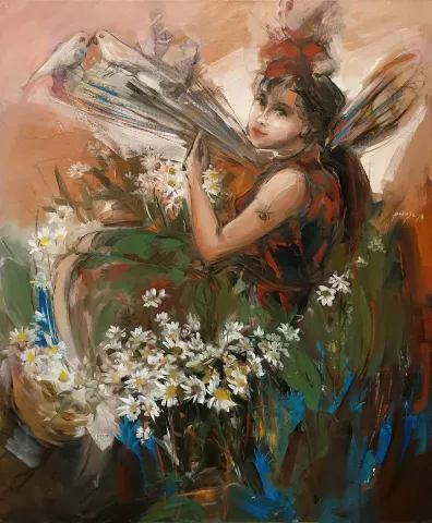 "İsimsiz" eseri PERUZE HAMURCU tarafından 80x60 cm ölçülerinde Tuval üzeri yağlı boya tekniği ile yapılmıştır.