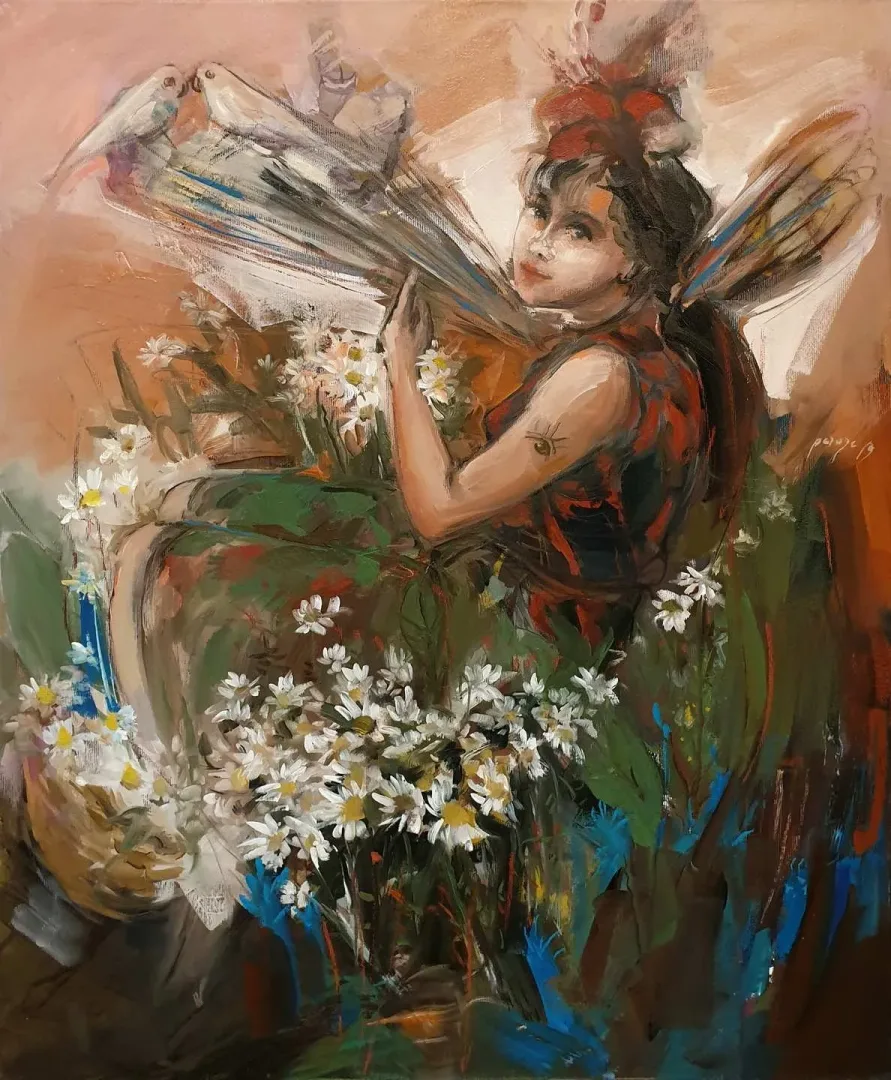 "İsimsiz" eseri PERUZE HAMURCU tarafından 80x60 cm ölçülerinde Tuval üzeri yağlı boya tekniği ile yapılmıştır.