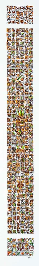 REŞAT ŞENTÜRK — 2017 Bu eser REŞAT ŞENTÜRK tarafından 2017 yılında 6x56 cm ölçülerinde Kağıt üzeri karışık teknik tekniği ile yapılmıştır.