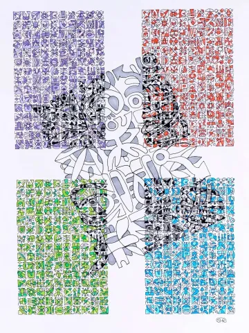 Bu eser REŞAT ŞENTÜRK tarafından 2018 yılında 26x40 cm ölçülerinde Kağıt üzeri karışık teknik tekniği ile yapılmıştır.