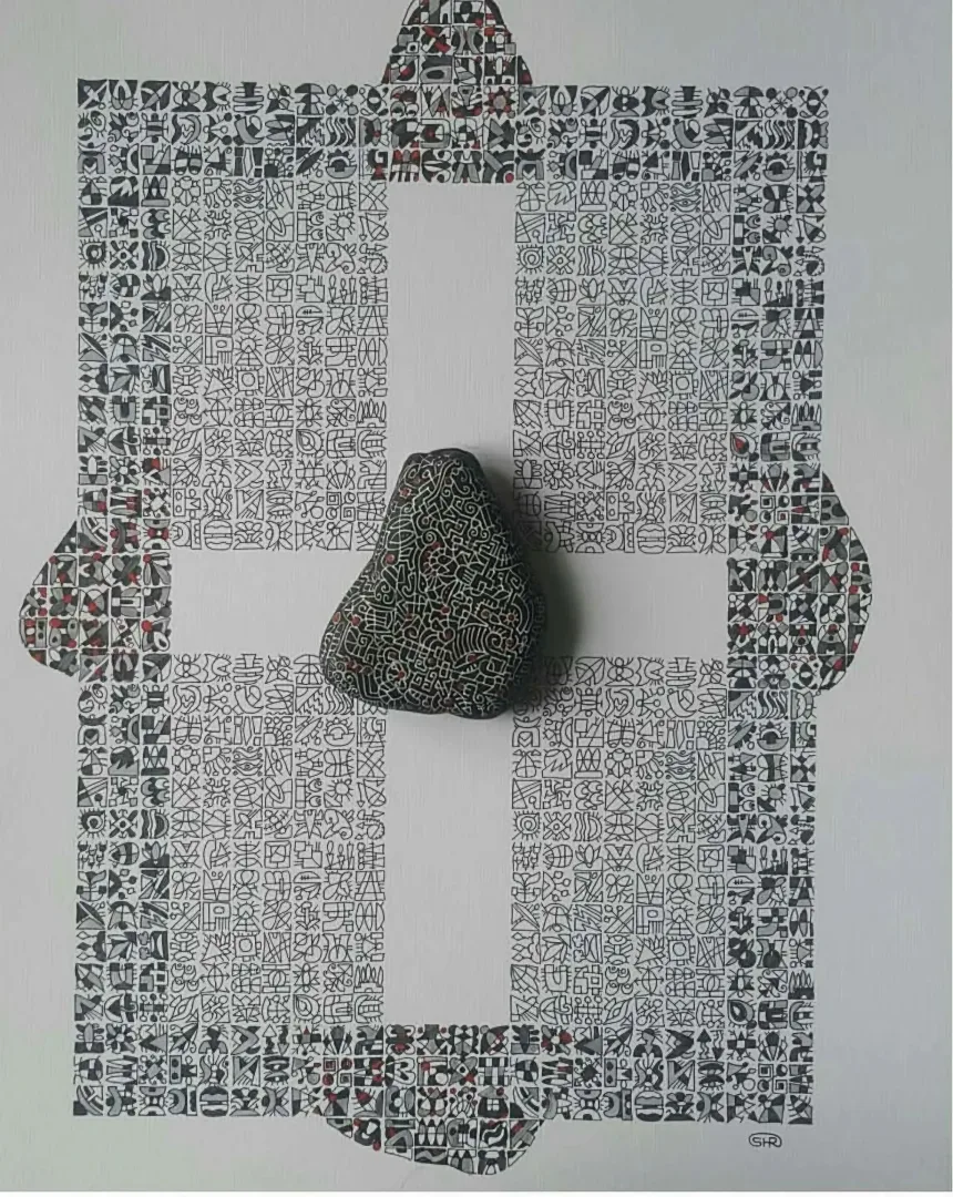 Bu eser REŞAT ŞENTÜRK tarafından 2018 yılında 31x45 cm ölçülerinde Kağıt üzeri karışık teknik tekniği ile yapılmıştır.