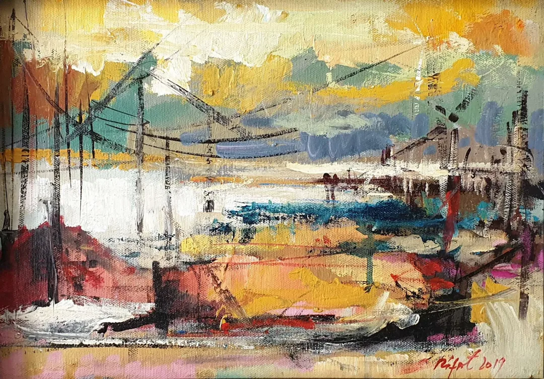 "İsimsiz" eseri RIFAT KOÇAK tarafından 2019 yılında 25x35 cm ölçülerinde Tuval üzeri yağlı boya tekniği ile yapılmıştır.