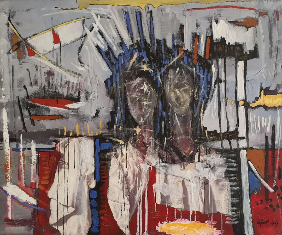 "İsimsiz" eseri RIFAT KOÇAK tarafından 2013 yılında 100x120 cm ölçülerinde Tuval üzeri yağlı boya tekniği ile yapılmıştır.