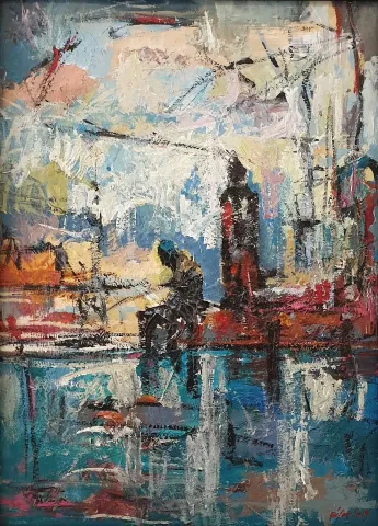 "İsimsiz" eseri RIFAT KOÇAK tarafından 2019 yılında 70x50 cm ölçülerinde Tuval üzeri yağlı boya tekniği ile yapılmıştır.