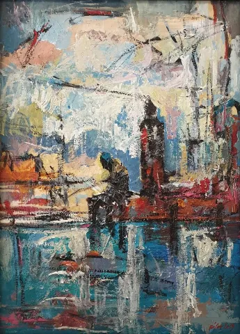RIFAT KOÇAK — “İsimsiz”, 2019 "İsimsiz" eseri RIFAT KOÇAK tarafından 2019 yılında 70x50 cm ölçülerinde Tuval üzeri yağlı boya tekniği ile yapılmıştır.