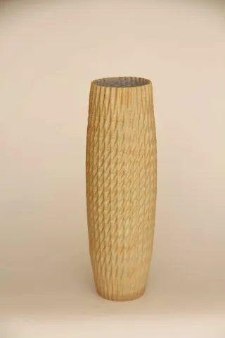 "isimsiz" eseri SANVER ÖZGÜVEN tarafından 2018 yılında 30x10x10 cm ölçülerinde Üç Boyutlu Seramik Yazıcı ile Şekillendirme 1230 °C tekniği ile yapılmıştır.