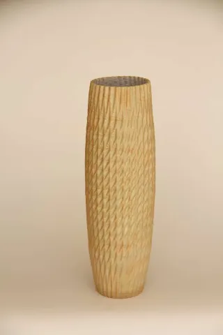 "isimsiz" eseri SANVER ÖZGÜVEN tarafından 2018 yılında 30x10x10 cm ölçülerinde Üç Boyutlu Seramik Yazıcı ile Şekillendirme 1230 °C tekniği ile yapılmıştır.