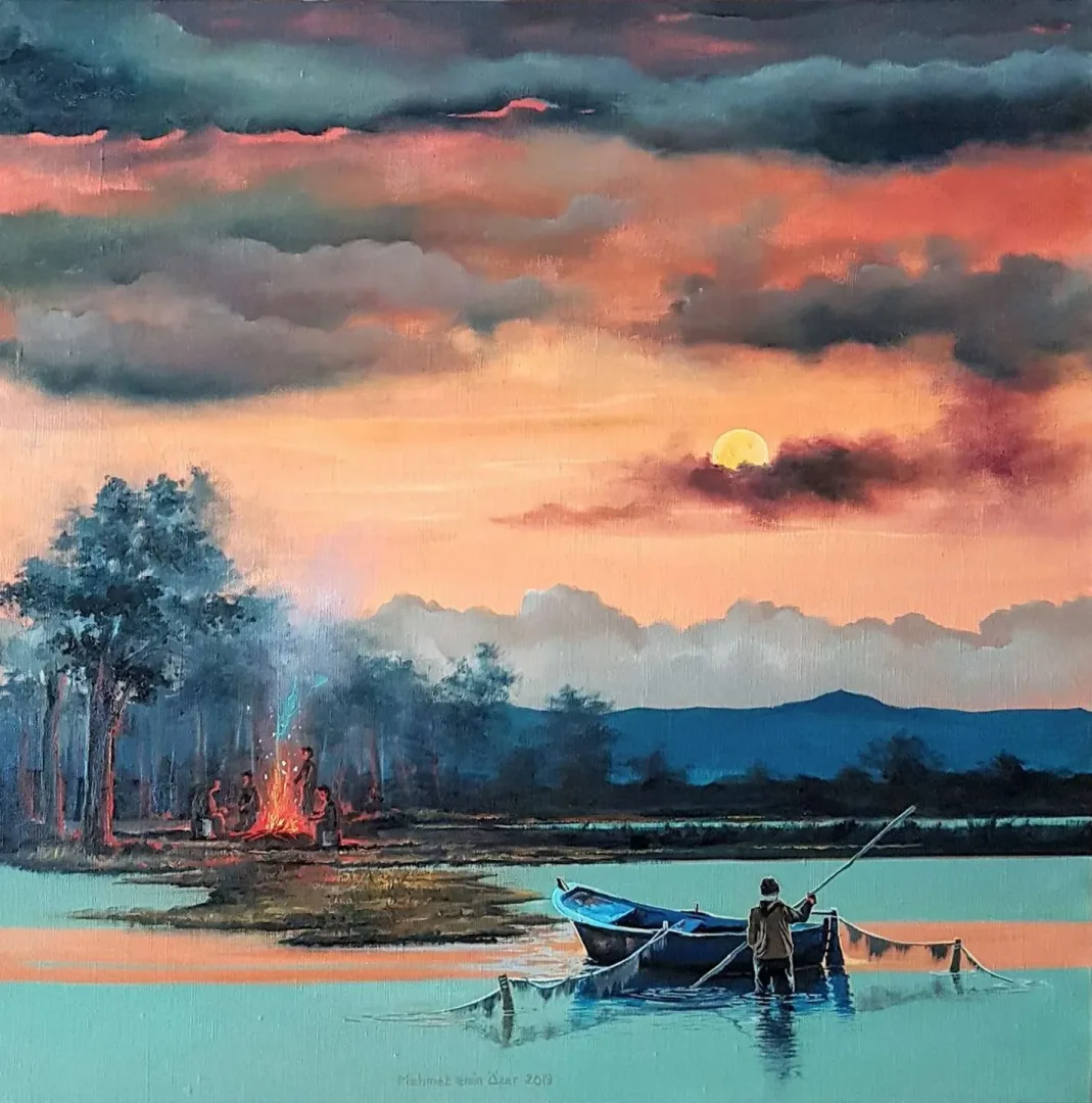MEHMET EMİN ÖZER — 2019 Bu eser MEHMET EMİN ÖZER tarafından 2019 yılında 60x60 cm ölçülerinde Tuval üzeri yağlı boya tekniği ile yapılmıştır.