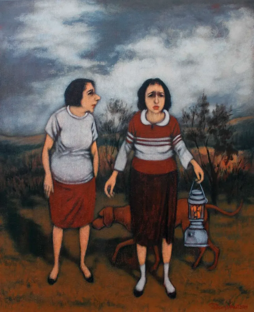 "Lamba" eseri ORHAN UMUT tarafından 2019 yılında 65x55 cm ölçülerinde Tuval üzeri akrilik boya tekniği ile yapılmıştır.