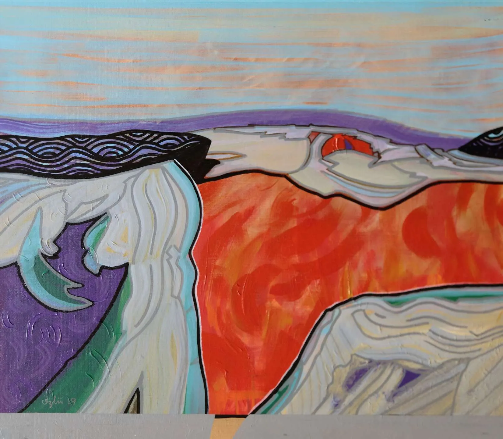 "Altımız Ateş" eseri NECMETTİN ÖZLÜ tarafından 2019 yılında 50x60 cm ölçülerinde Tuval üzeri akrilik boya tekniği ile yapılmıştır.
