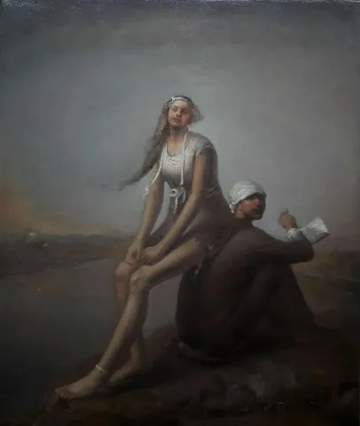 SERTAP YEĞİN — “Model”, 2019 "Model" eseri SERTAP YEĞİN tarafından 2019 yılında 50x60 cm ölçülerinde Tuval üzeri yağlı boya tekniği ile yapılmıştır.