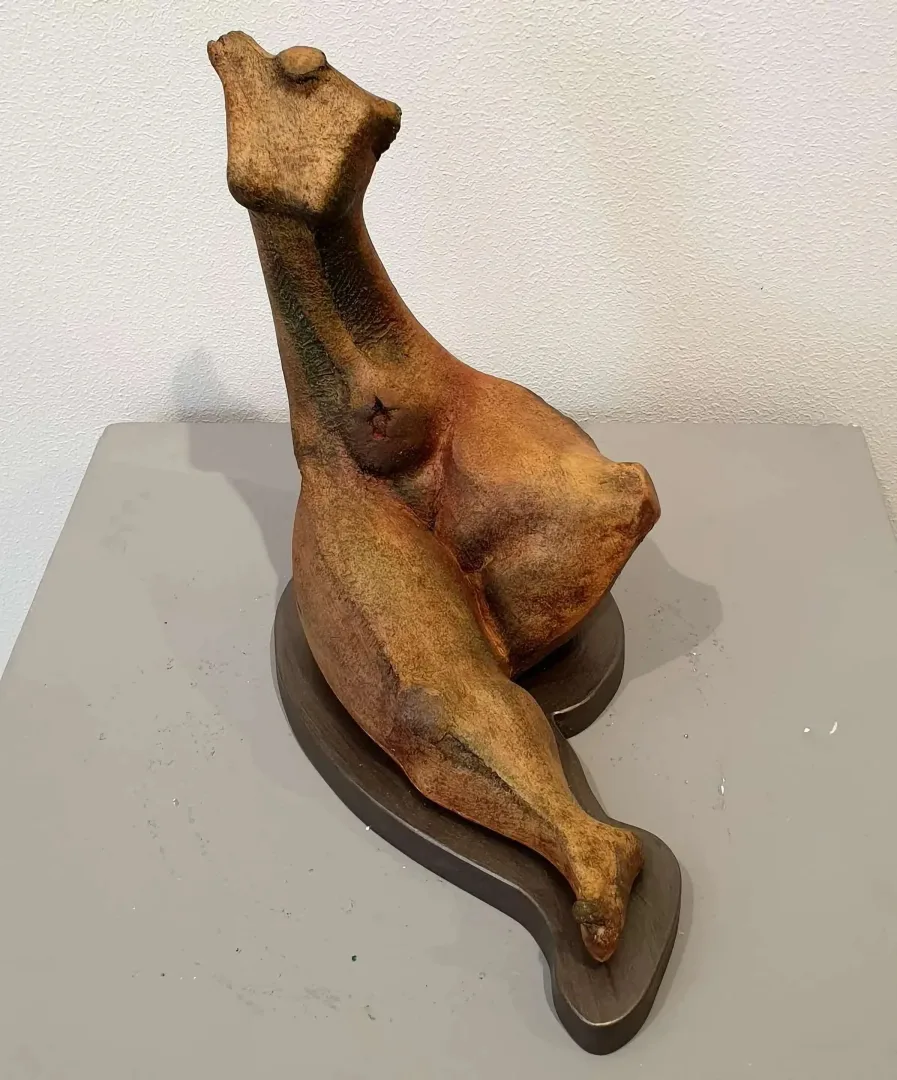 Bu eser AZİMET KARAMAN tarafından 2019 yılında 27x30x16 cm ölçülerinde Pişmiş Toprak tekniği ile yapılmıştır.