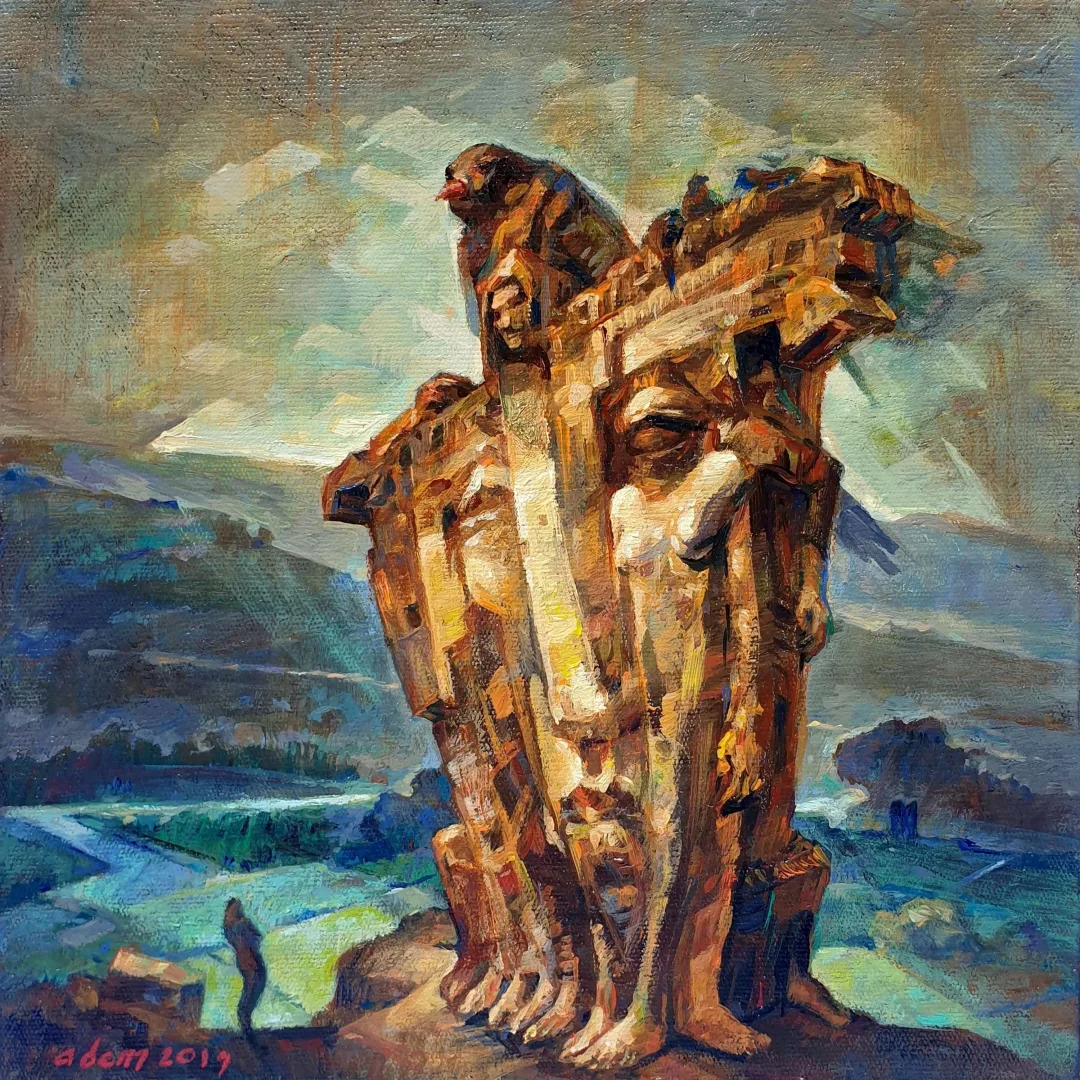 yakınlaştır "İz" eseri ADEM BAŞPINAR tarafından 2019 yılında 25x25 cm ölçülerinde Tuval üzeri akrilik boya tekniği ile yapılmıştır.