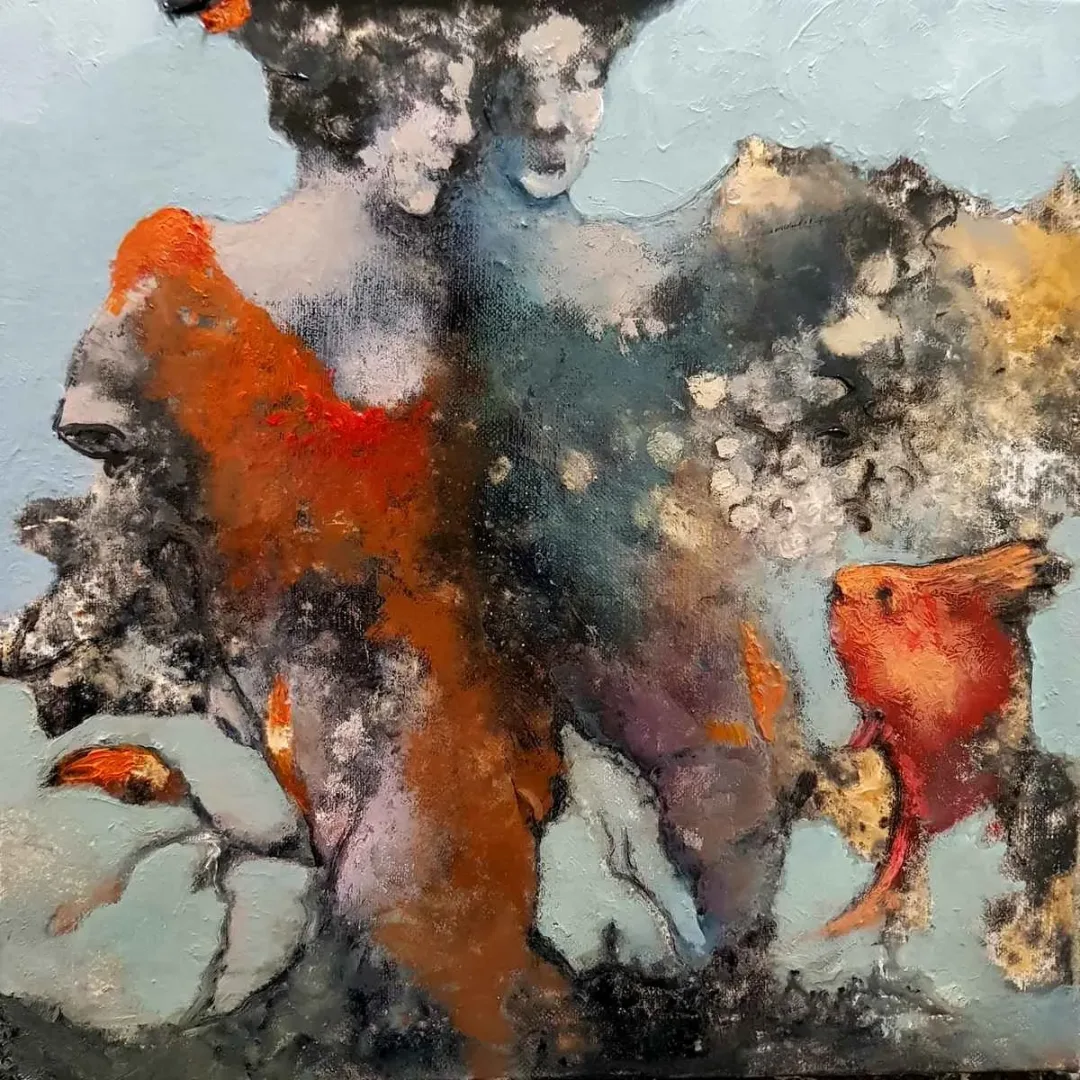 EROL PELİOĞLU — “İsimsiz”, 2019 "İsimsiz" eseri EROL PELİOĞLU tarafından 2019 yılında 25x25 cm ölçülerinde Tuval üzeri yağlı boya tekniği ile yapılmıştır.