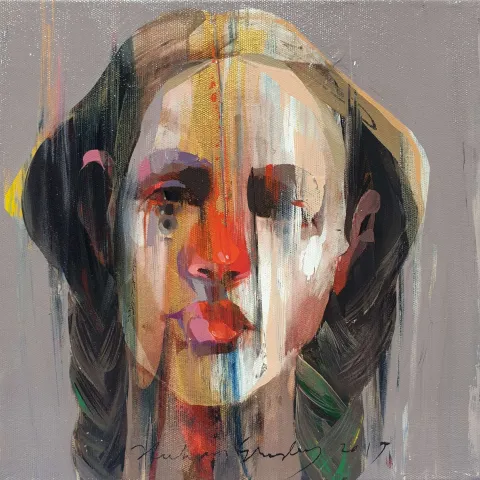 HAKAN ERASLAN — “İsimsiz”, 2019 "İsimsiz" eseri HAKAN ERASLAN tarafından 2019 yılında 25x25 cm ölçülerinde Tuval üzeri akrilik boya tekniği ile yapılmıştır.