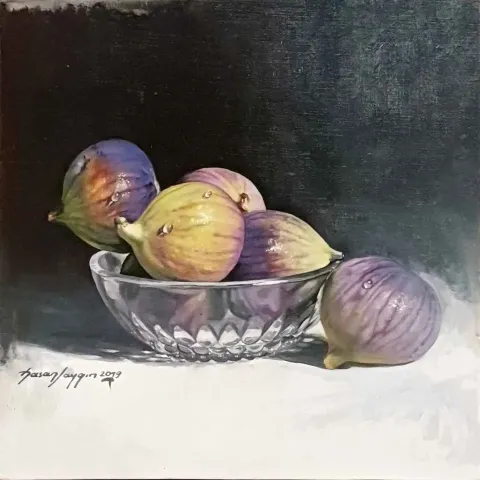 HASAN SAYGIN — “Untitled”, 2019 "İsimsiz" eseri HASAN SAYGIN tarafından 2019 yılında 25x25 cm ölçülerinde Tuval üzeri yağlı boya tekniği ile yapılmıştır.
