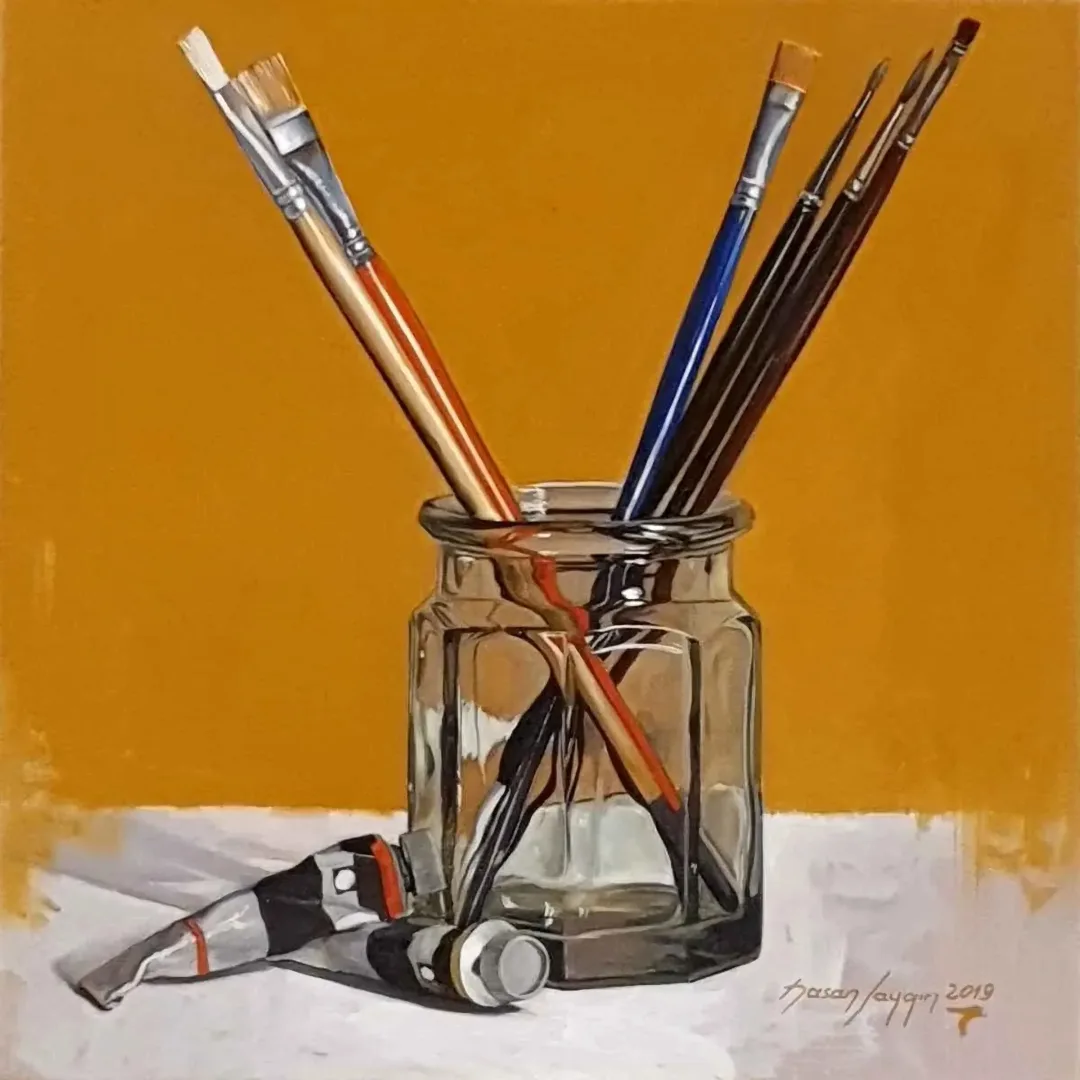 HASAN SAYGIN — “Untitled”, 2019 "İsimsiz" eseri HASAN SAYGIN tarafından 2019 yılında 25x25 cm ölçülerinde Tuval üzeri yağlı boya tekniği ile yapılmıştır.