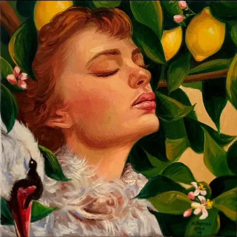 HATİCE BERRAK ÇİÇE — “Nefes Al”, 2019 "Nefes Al" eseri HATİCE BERRAK ÇİÇE tarafından 2019 yılında 25x25 cm ölçülerinde Tuval üzeri yağlı boya tekniği ile yapılmıştır.