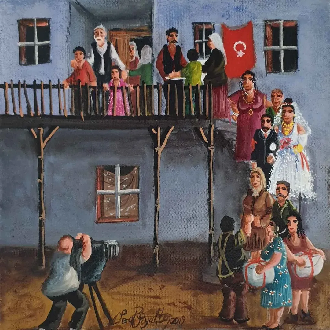 yakınlaştır "İsimsiz" eseri SERAP SOYALTIN tarafından 2019 yılında 25x25 cm ölçülerinde Tuval üzeri yağlı boya tekniği ile yapılmıştır.