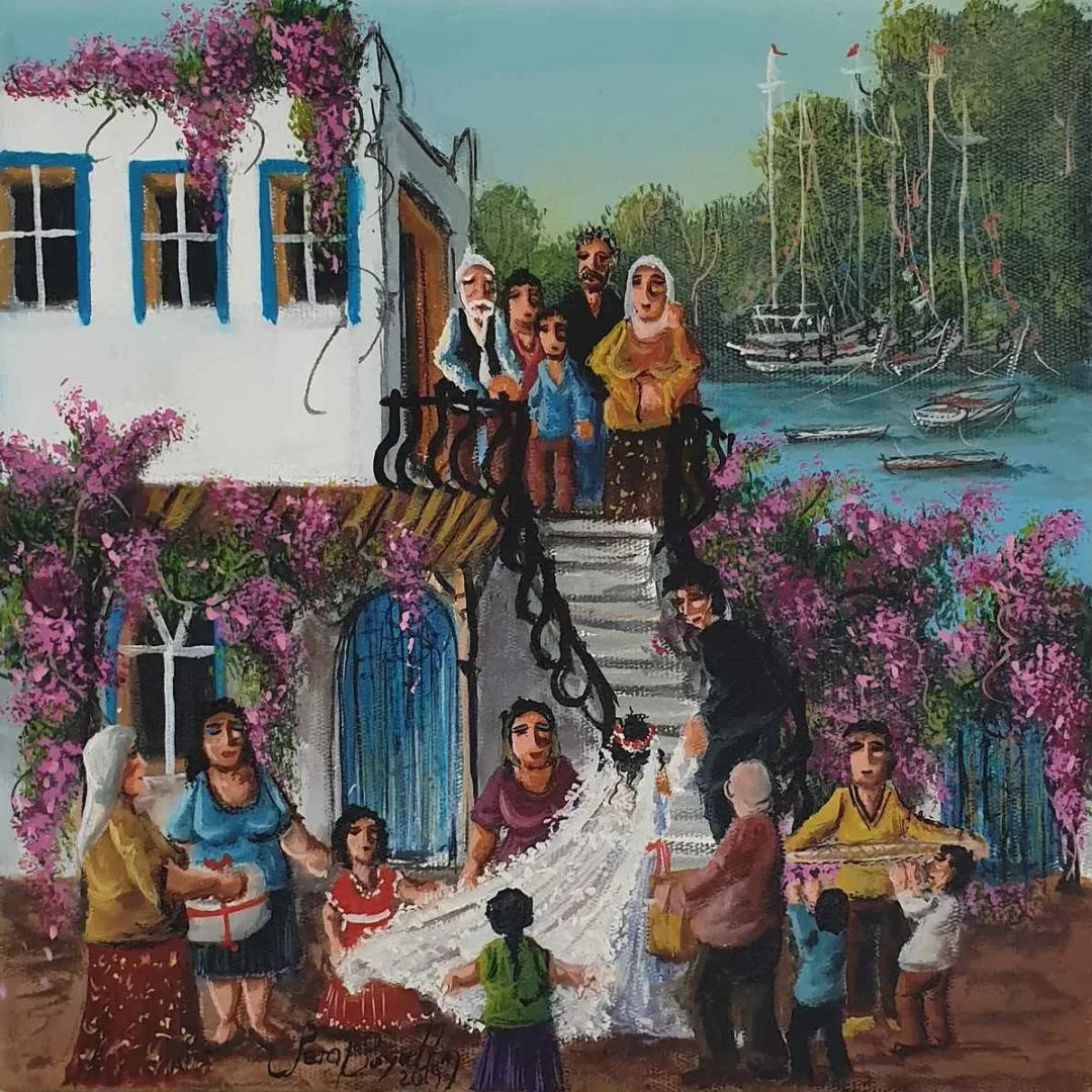 yakınlaştır "İsimsiz" eseri SERAP SOYALTIN tarafından 2019 yılında 25x25 cm ölçülerinde Tuval üzeri yağlı boya tekniği ile yapılmıştır.
