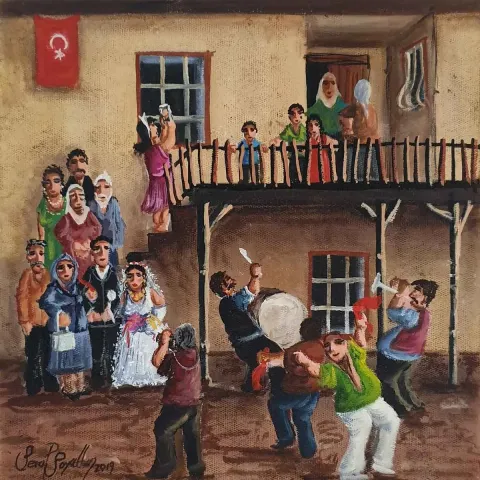 SERAP SOYALTIN — “İsimsiz”, 2019 "İsimsiz" eseri SERAP SOYALTIN tarafından 2019 yılında 25x25 cm ölçülerinde Tuval üzeri yağlı boya tekniği ile yapılmıştır.